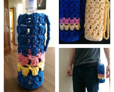 Hip to Be Square Crochet Water Bottle Cozy – FREE Crochet Pattern